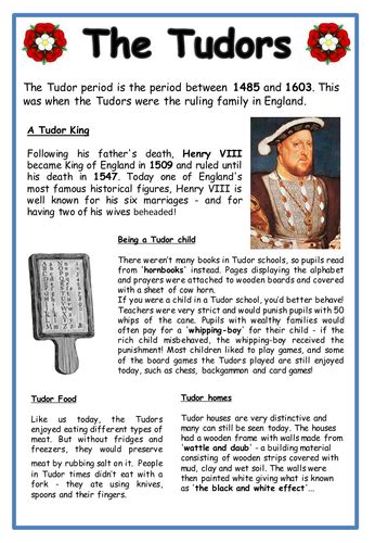 tudor information for kids